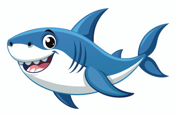 shark cartoon isolated vector illustration 