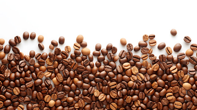 Realistic coffee frame on white background