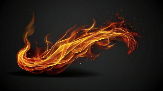 Flame png image on black background