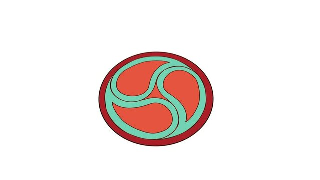 A triskelion or triskeles ancient motif animation with several transformations.