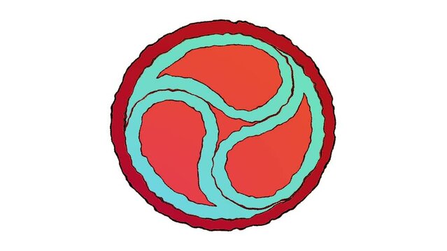 A triskelion or triskeles ancient motif animation with several transformations.