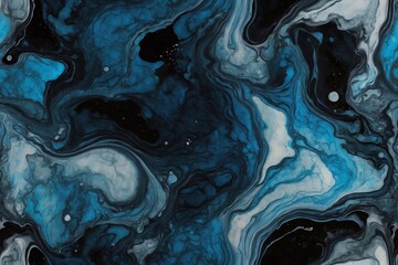 abstract acrylic blue and black background - obrazy, fototapety, plakaty