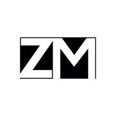 ZM creative logo minimal vector