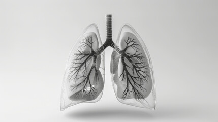 lungs on white background