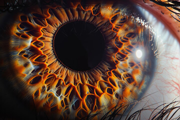 Extreme close up shot of eye iris