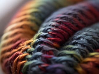 Vibrant Rainbow Knitting: Colorful Stitches Texture
