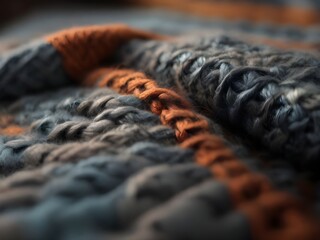 knitted plaid close up