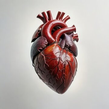 human heart anatomy model on white
