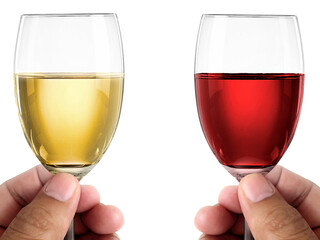 hand holding wine glass, transparent background