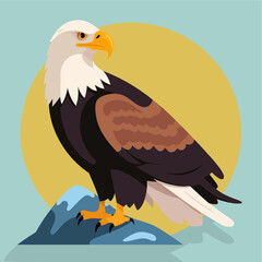 bald eagle flat vector illustration