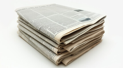 newspapers on white background