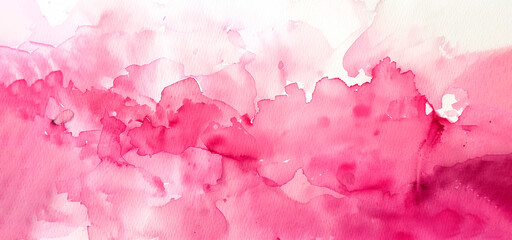 Fototapeta premium Watercolor abstract pink, delicate background with paper texture.