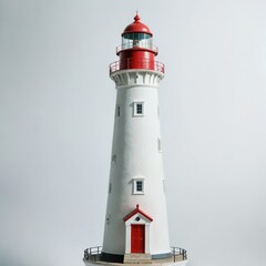 lighthouse on the coast on white
