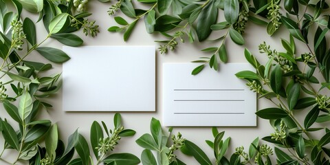 Two blank greeting cards mockups