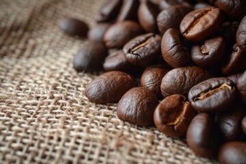 Fototapeta premium big pile of coffee beans. generative ai