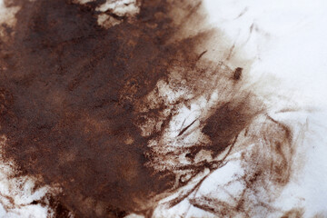 Dirty stain on white clothes