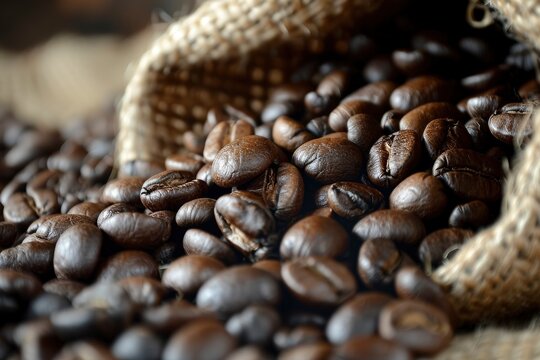 big pile of coffee beans. generative ai