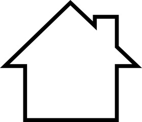 Home icon. House symbol real estate objects and houses black line vector isolated on transparent background. Investment, Residential Building, City, Apartment, web and app.