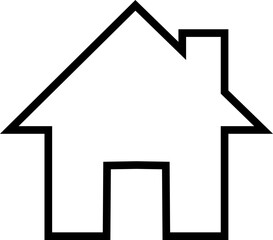 Home icon. House symbol real estate objects and houses black line vector isolated on transparent background. Investment, Residential Building, City, Apartment, web and app.