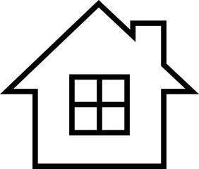Home icon. House symbol real estate objects and houses black line vector isolated on transparent background. Investment, Residential Building, City, Apartment, web and app.