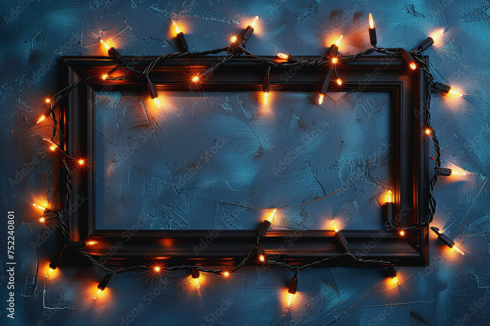 Aufkleber minimal simple frame mockup blank frame rustic on wall simple horizontal orientation.