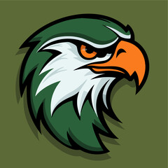 eagle head mascot flat vector illustration