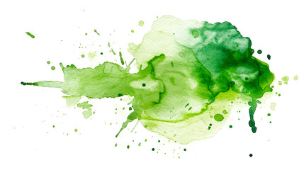 A green splash of paint isolated on a transparent background Isolated on transparent background, PNG
