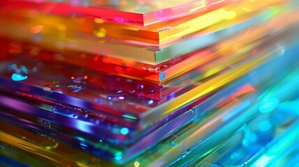 A stack of acrylic sheets in various colors, reflecting the light with a promise of vibrant DIY creations.