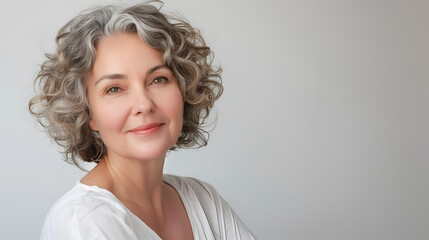 Fototapeta premium Beautiful elderly women with youthful skin, aging society, photography. 