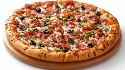 pizza on white background