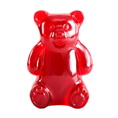 A red bear made of gummy bears Isolated on transparent background, PNG © Senuko