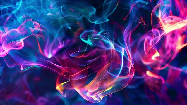 Vertical video of abstract neon smoke background