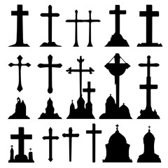 set of crosses vector - obrazy, fototapety, plakaty