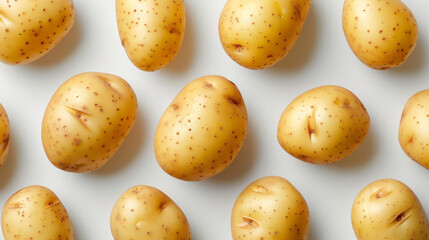 potato on white background
