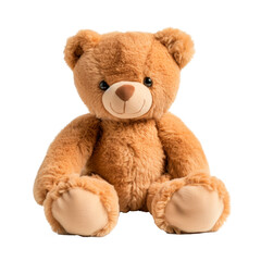 A teddy bear is sitting. Isolated on transparent background, PNG