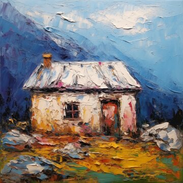 &Ouml;l-Haus in den Bergen