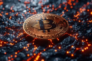 hologram bitcoin blockchain crypto currency digital encryption 