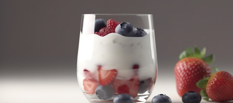 blueberry and strawbery in a glass, fruit, milk, smoothies 5