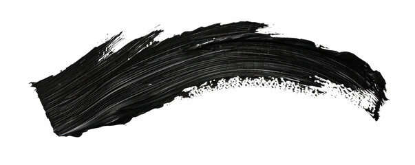 A black brush stroke. Isolated on transparent background, PNG