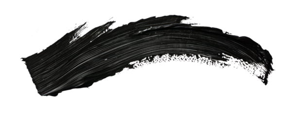 A black brush stroke. Isolated on transparent background, PNG