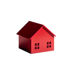 red house isolated on white