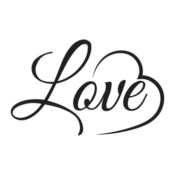 Love. Continuous line script. Cursive text i love you. Lettering vector inscription for poster, card, banner valentine day, wedding, tee, t shirt. Love calligraphy inscription.