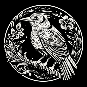 recommend clip art: Oriole Mandala Style Illustration, black and white