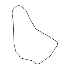 Obraz premium Barbados country simplified map. Thin black outline contour. Simple vector icon