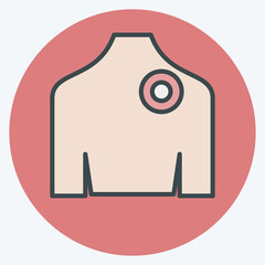 Icon Back Pain 1. related to Body Ache symbol. color mate style. simple design editable. simple illustration