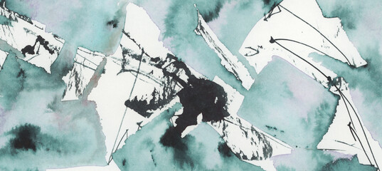 Watercolor background with colored spots.