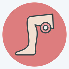 Icon Leg. related to Body Ache symbol. color mate style. simple design editable. simple illustration