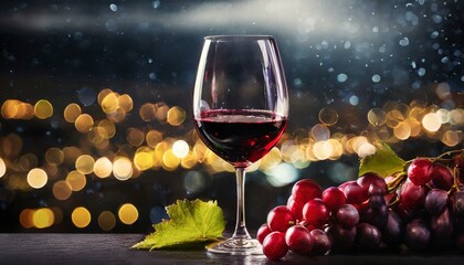 red wine and grapes - obrazy, fototapety, plakaty