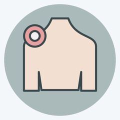 Icon Shoulder. related to Body Ache symbol. color mate style. simple design editable. simple illustration