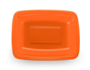 plastic empty bowl on white background.